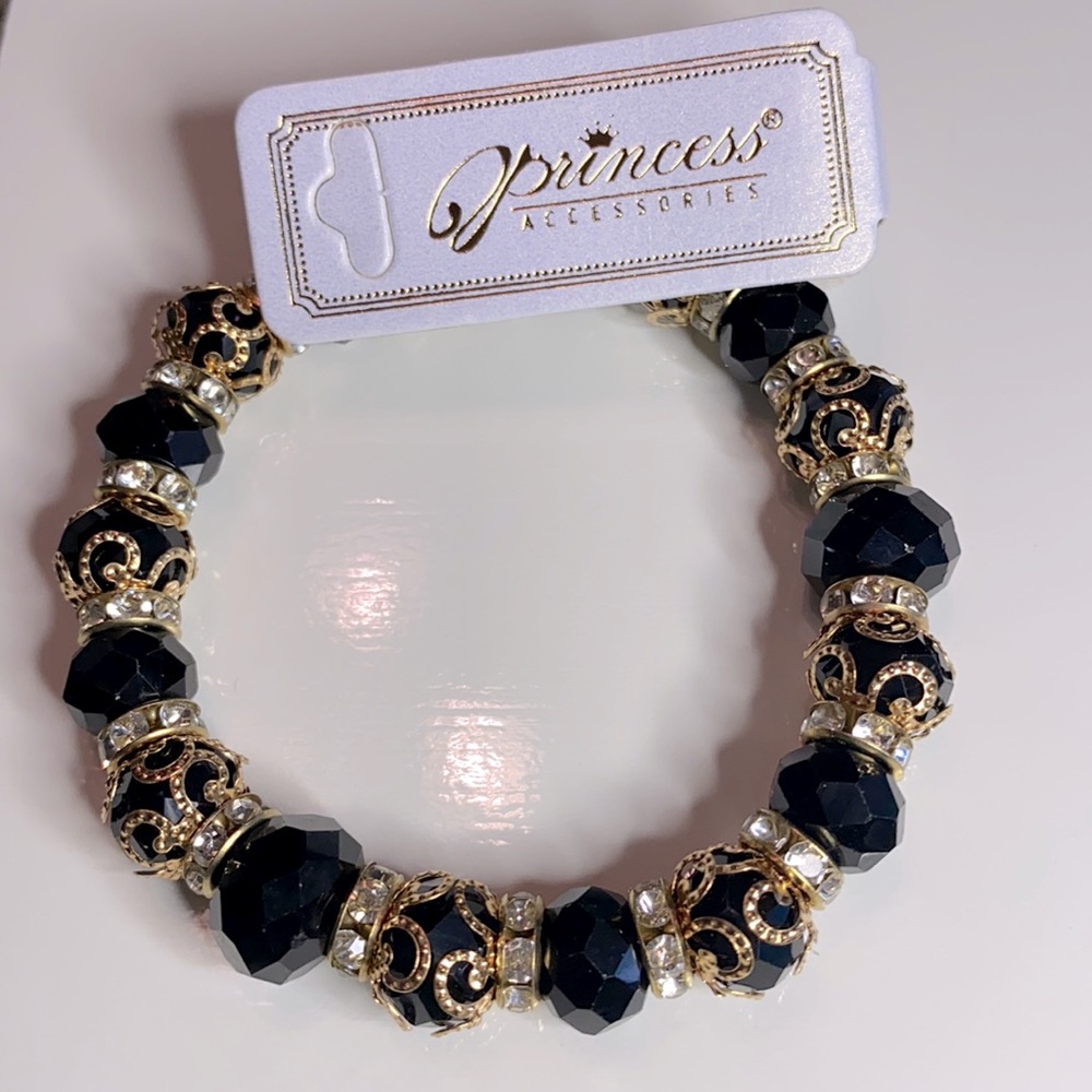 PRINCESS STRETCH BLACK BRACELET